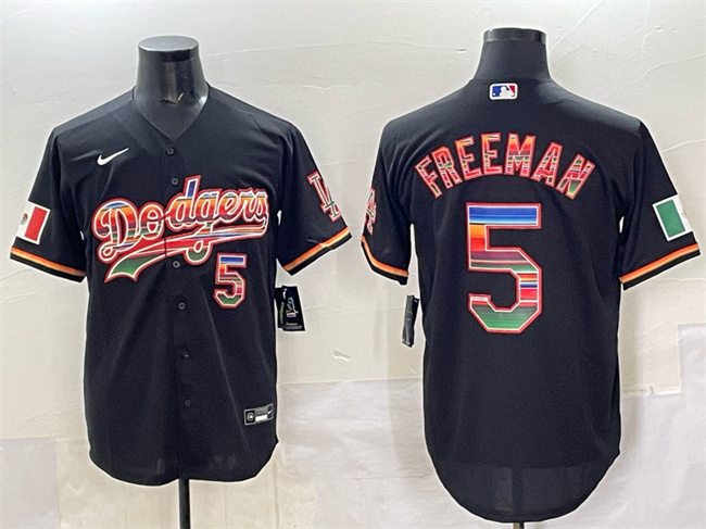 Men's Los Angeles Dodgers #5 Freddie Freeman Black Mexico Cool Base Stitched Baseball Jersey Men's Los Angeles Dodgers #5 Freddie Freeman Black Mexico Cool Base Stitched Baseball Jersey